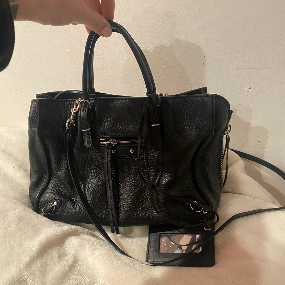 Balenciaga Mini Papier A4 Zip Around Black Leather